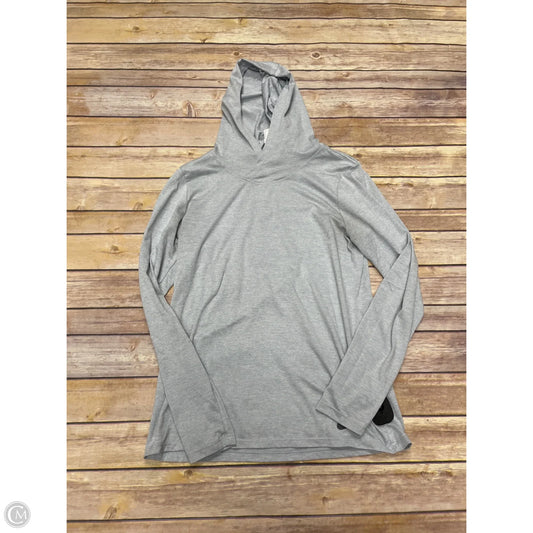 Athletic Top Long Sleeve Hoodie By Nike In Grey, Size: M