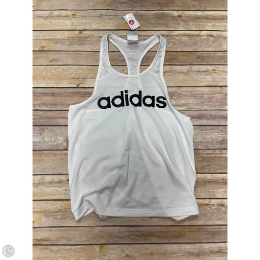Athletic Tank Top By Adidas In White, Size: S