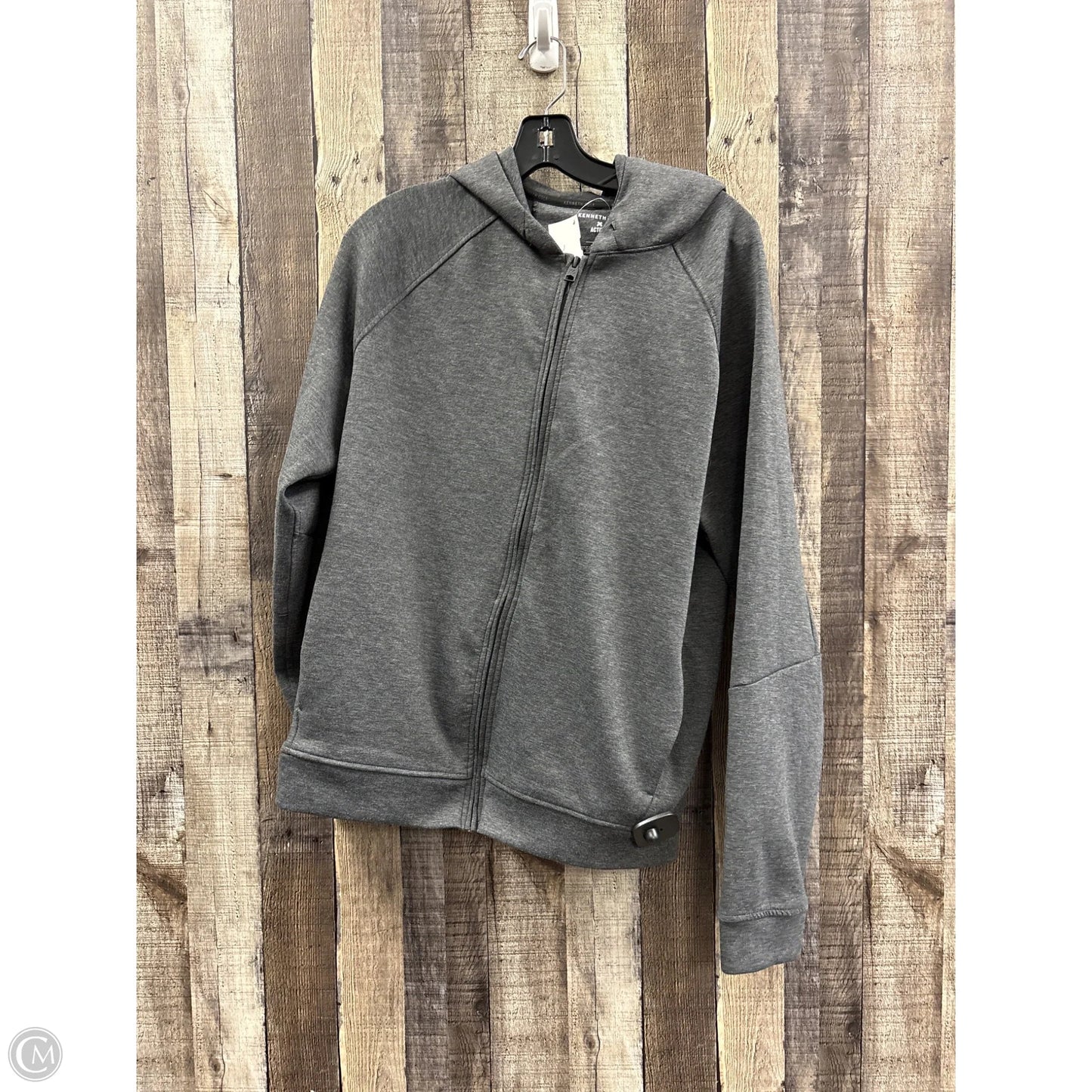 Athletic Jacket By Kenneth Cole In Grey, Size: L