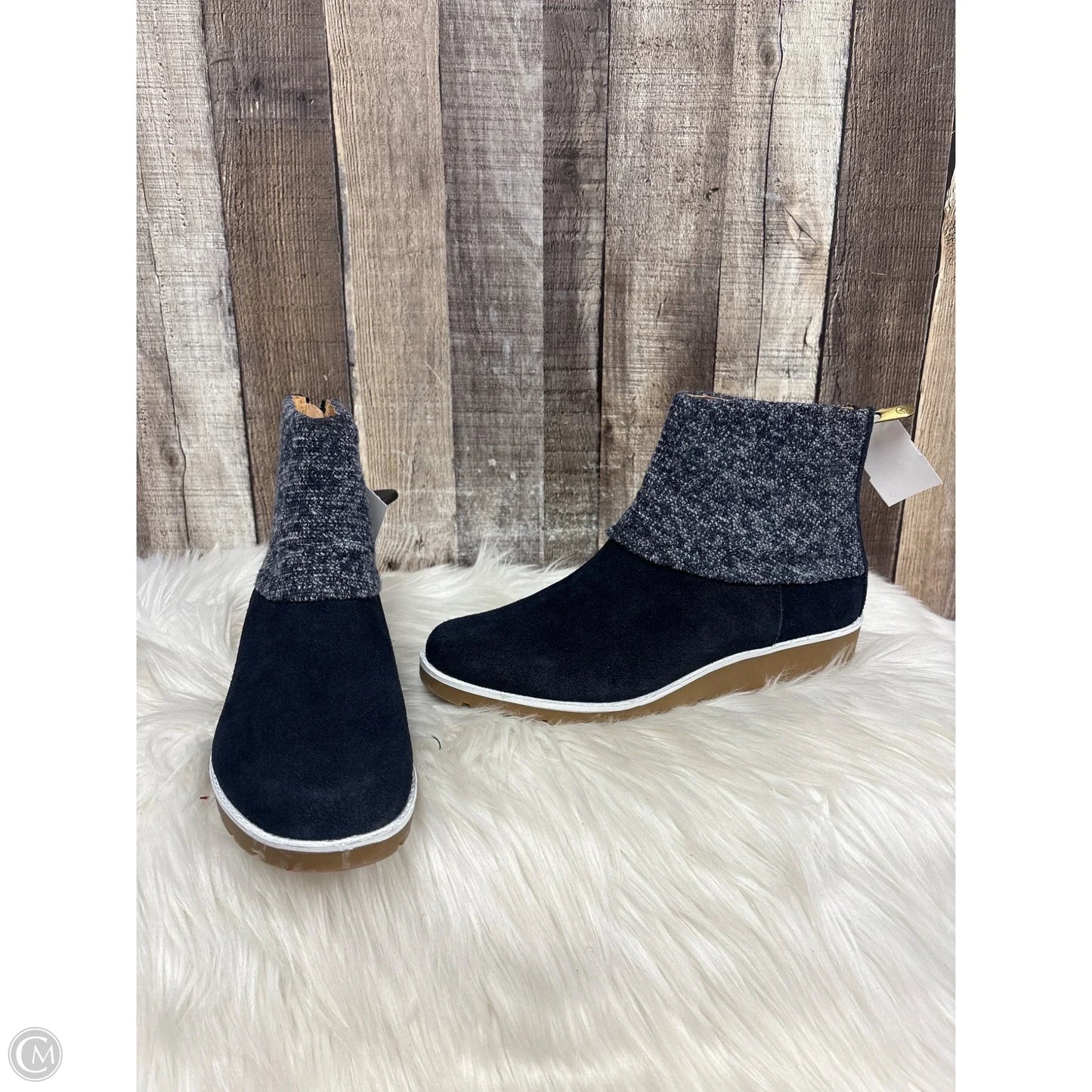 Boots Ankle Flats By Adrienne Vittadini In Blue & Brown, Size: 7.5