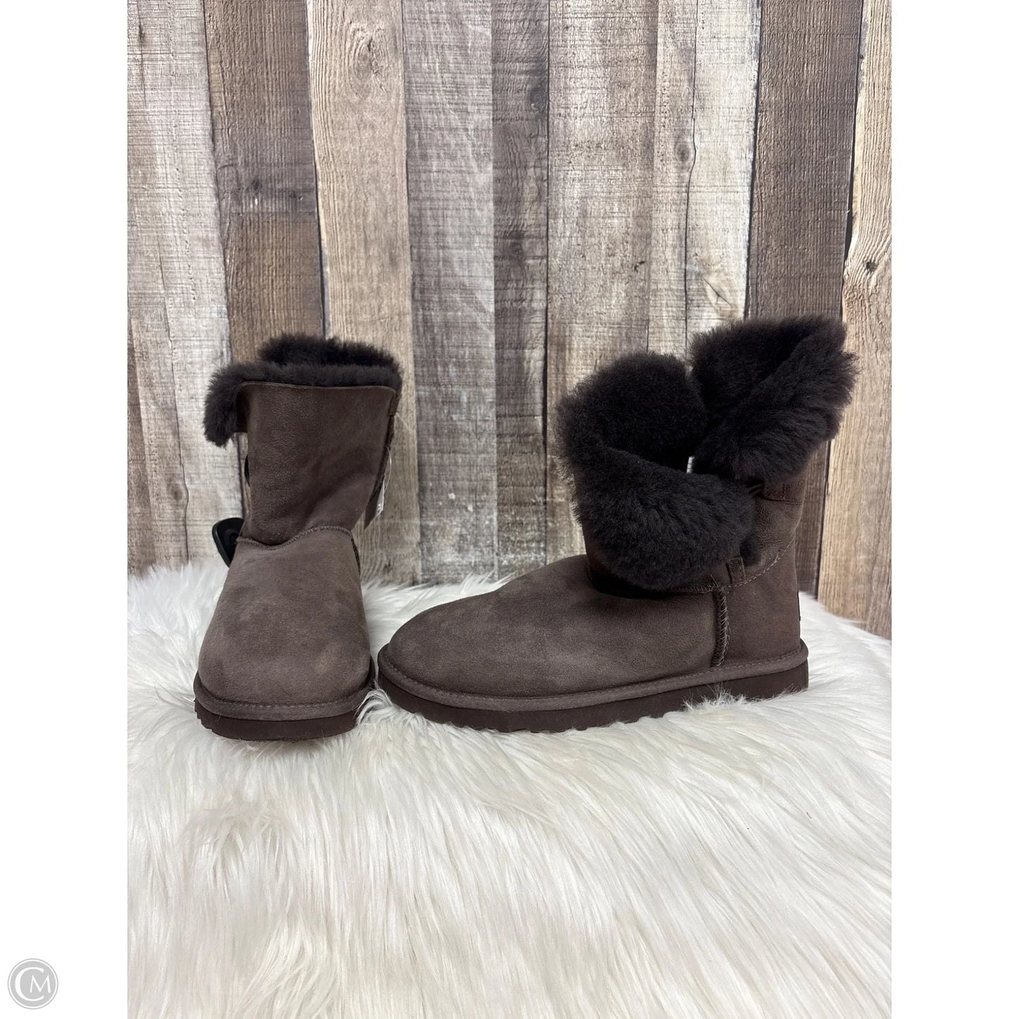 Boots Designer By Ugg In Brown, Size: 8