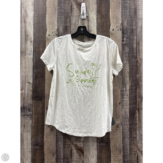 Top Short Sleeve By Sonoma In Green & White, Size: S