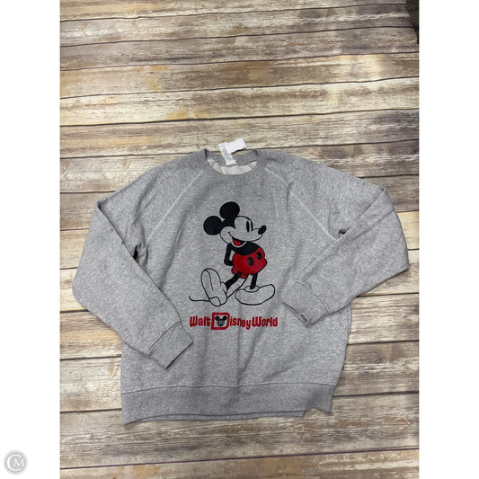 Sweatshirt Crewneck By Disney In Grey, Size: L