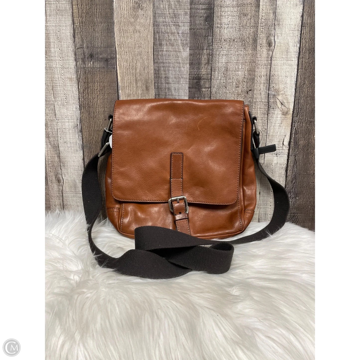 Crossbody Leather By Fossil, Size: Large