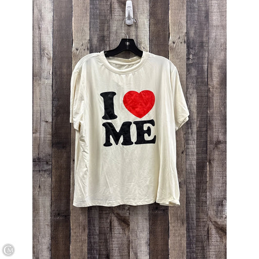 Top Short Sleeve Basic By Shein In Cream, Size: Xl