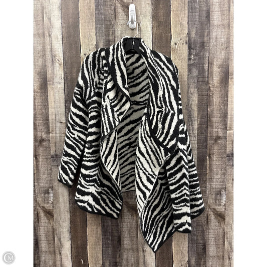 Sweater Cardigan By Adrienne Vittadini In Zebra Print, Size: Xl