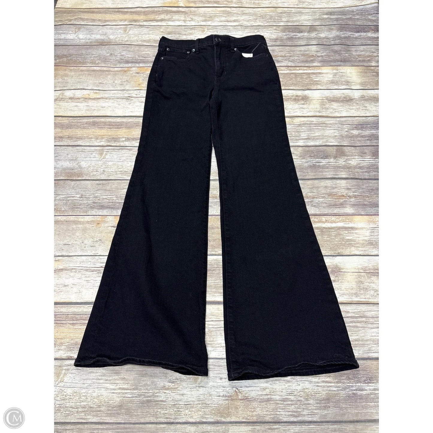 Jeans Flared By J. Crew In Black Denim, Size: 2
