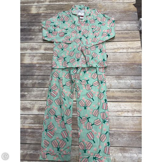 Pajamas 2pc By Cme In Green & White, Size: S