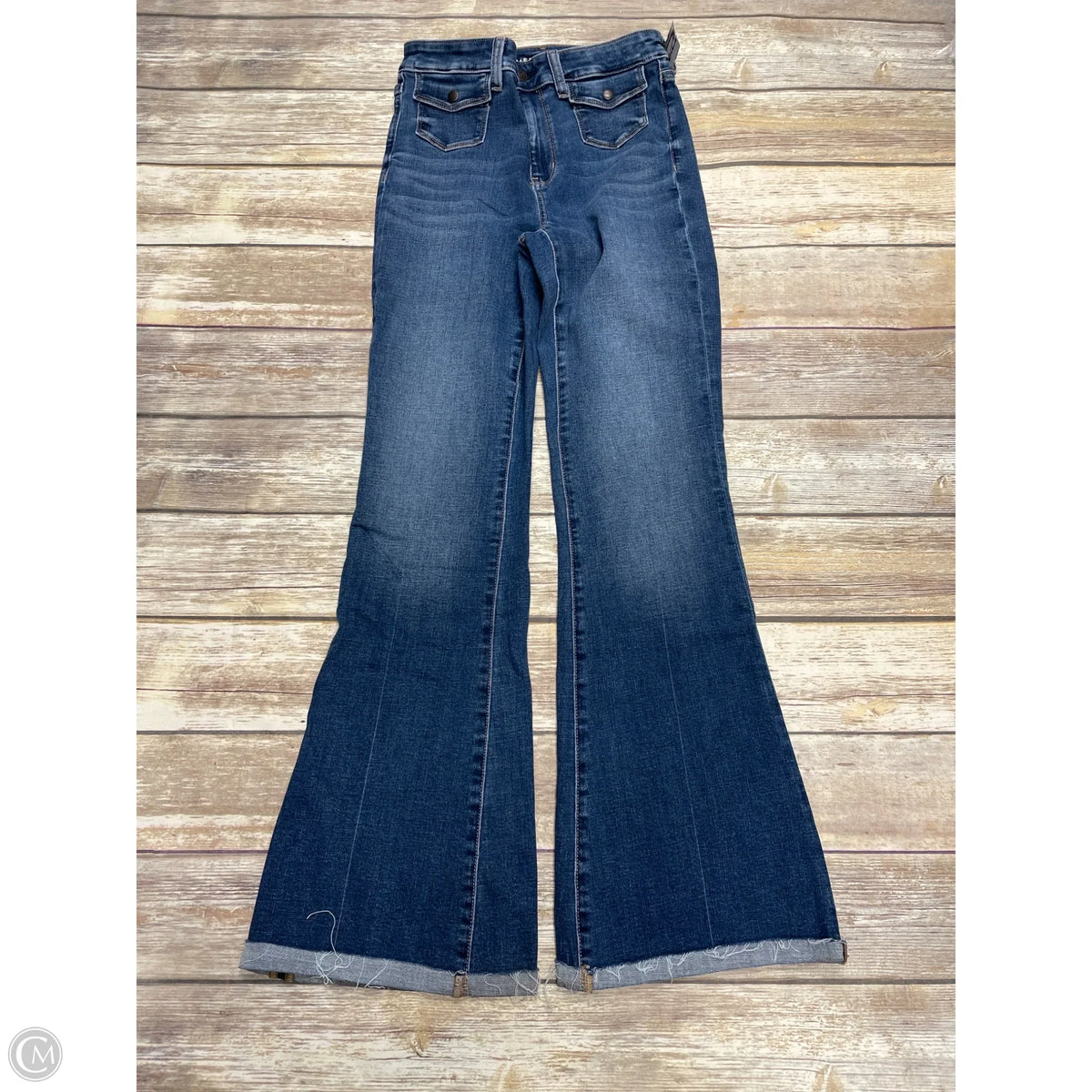 Jeans Flared By American Eagle In Blue Denim, Size: 4