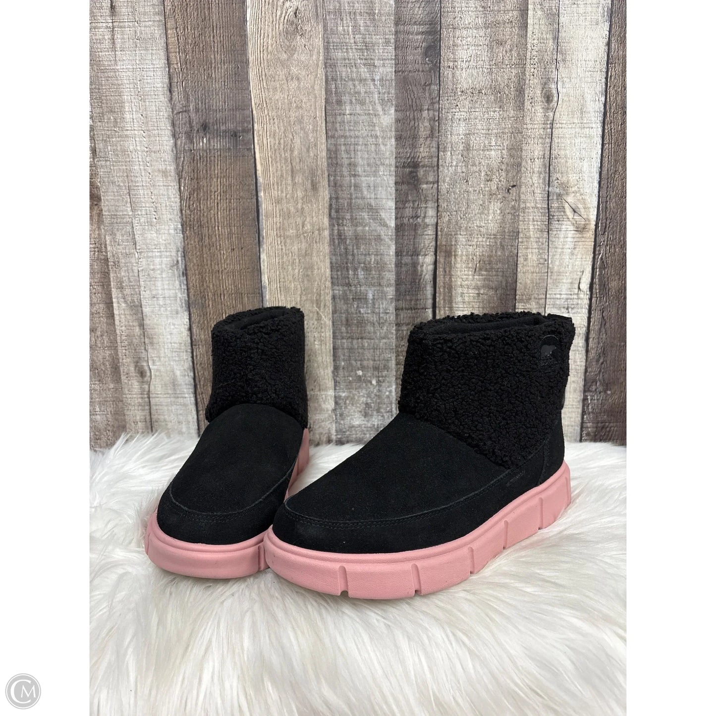 Boots Ankle Flats By Sorel In Black & Pink, Size: 7