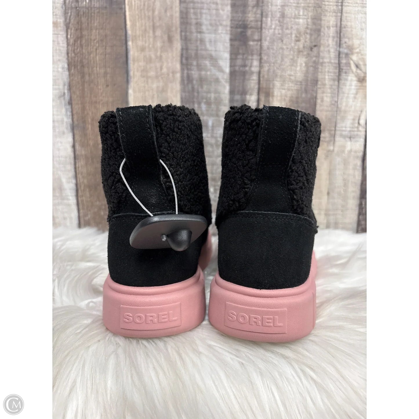 Boots Ankle Flats By Sorel In Black & Pink, Size: 7
