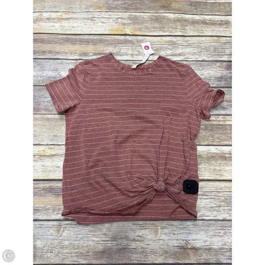 Athletic Top Short Sleeve By Lululemon In Mauve, Size: 6