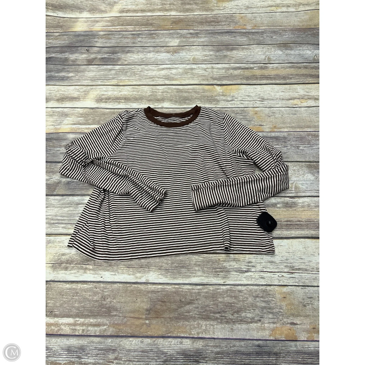 Top Long Sleeve By Madewell In Striped Pattern, Size: M