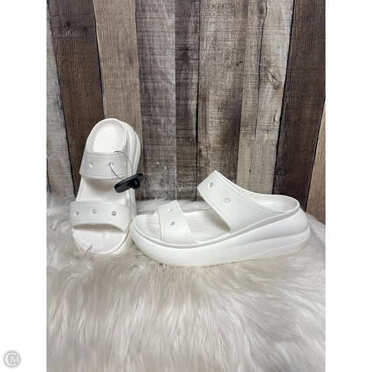 Sandals Heels Platform By Crocs In White, Size: 8