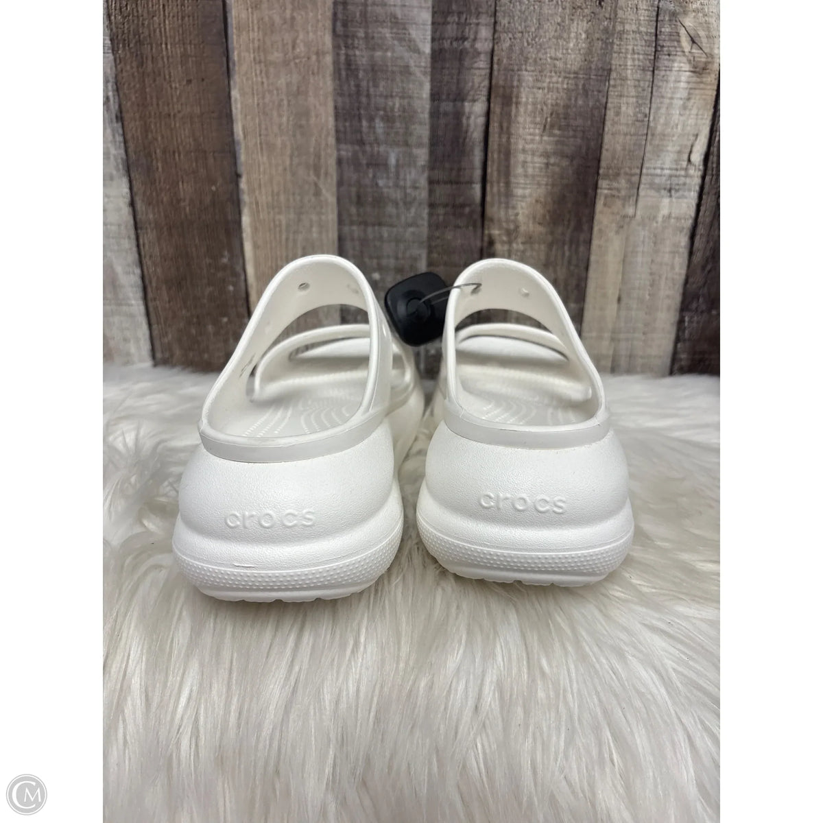Sandals Heels Platform By Crocs In White, Size: 8