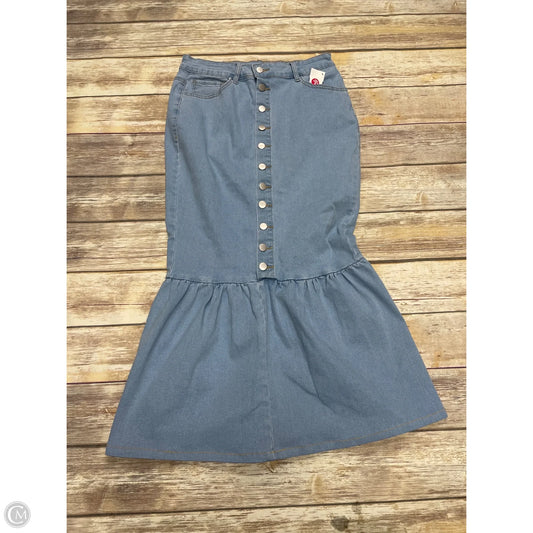 Skirt Midi By Shein In Blue Denim, Size: 12