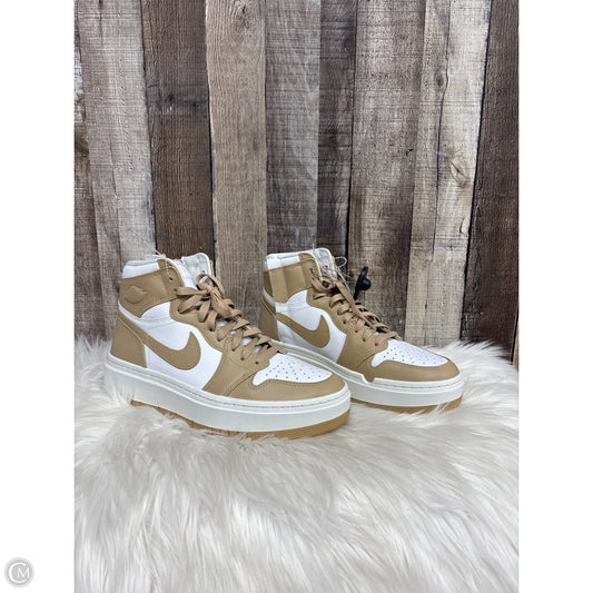Shoes Luxury Designer By Jordan In Tan & White, Size: 10