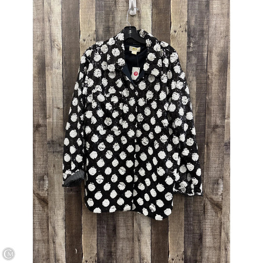 Jacket Shirt By Maeve In Black & White, Size: L