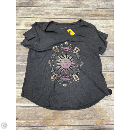 Top Short Sleeve By Lucky Brand In Grey, Size: Xl