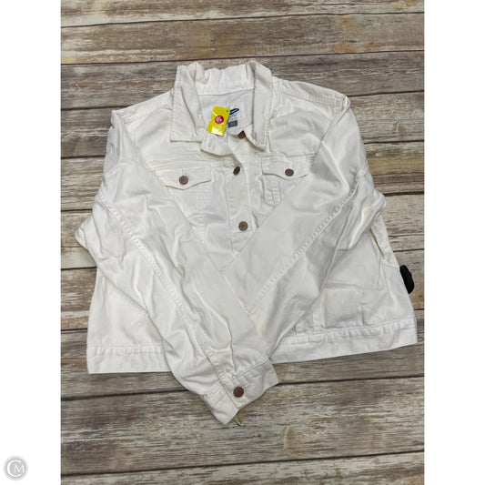 Jacket Denim By Old Navy In White Denim, Size: Xxl