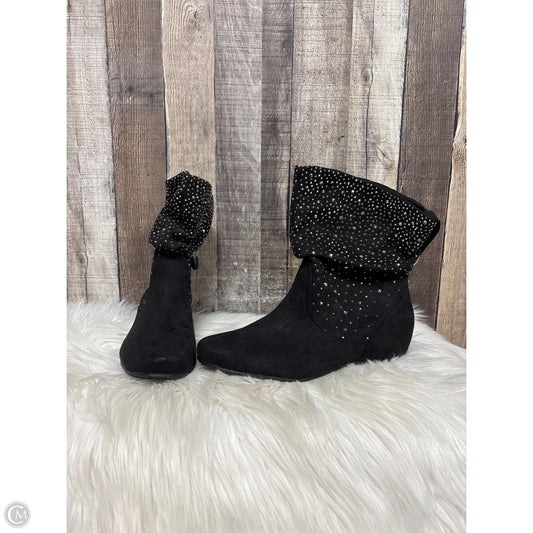 Boots Ankle Flats By Xappeal In Black & Silver, Size: 9
