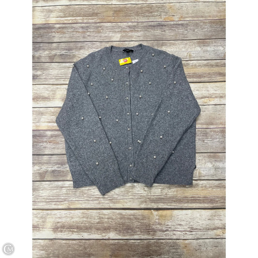 Sweater Cardigan By Ann Taylor In Grey, Size: Xxl