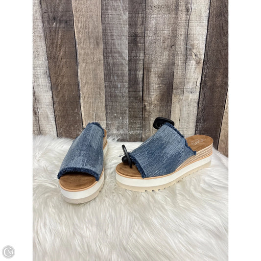 Sandals Heels Wedge By Toms In Blue, Size: 7.5