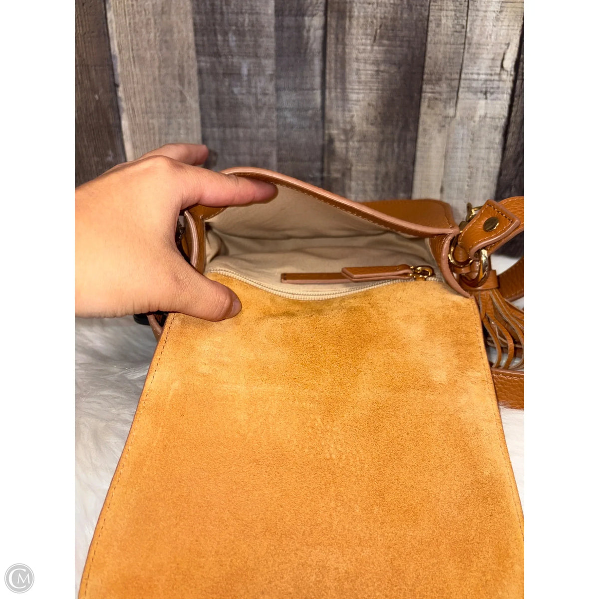 Crossbody Leather By Cme, Size: Medium
