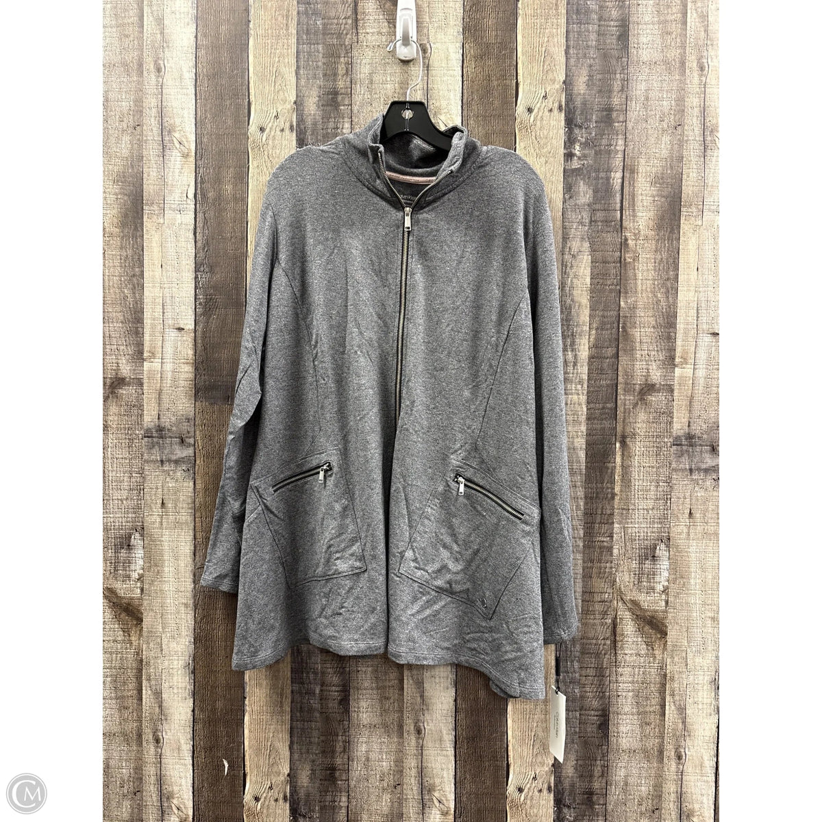 Athletic Jacket By Calvin Klein Performance In Grey, Size: 3x