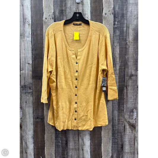 Sweater Cardigan By Nic + Zoe In Gold, Size: 3x