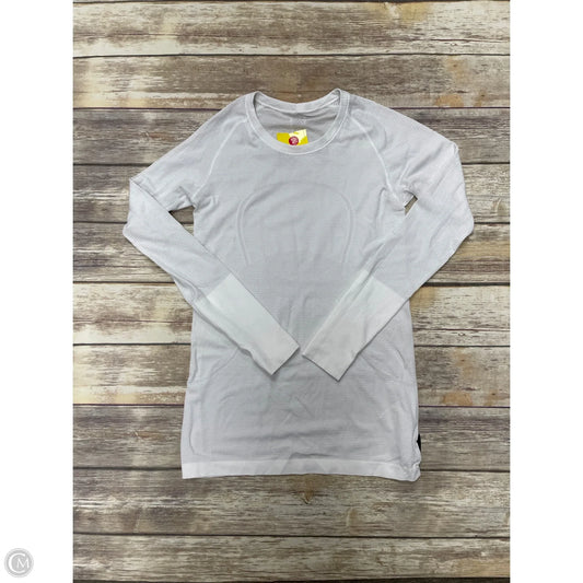 Athletic Top Long Sleeve Crewneck By Lululemon In White, Size: M