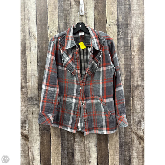 Jacket Shirt By Cabi In Plaid Pattern, Size: M