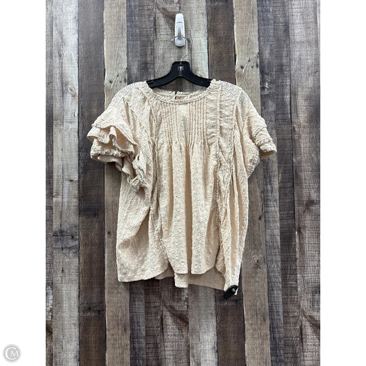 Top Short Sleeve By Anthropologie In Cream, Size: Xl