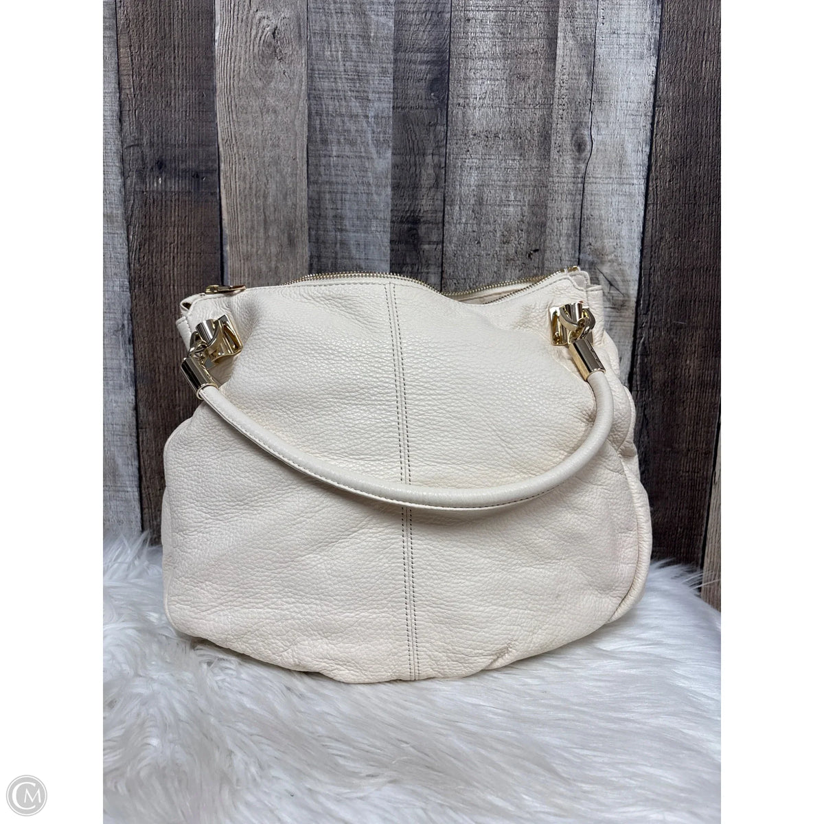 Handbag Leather By Dkny, Size: Large