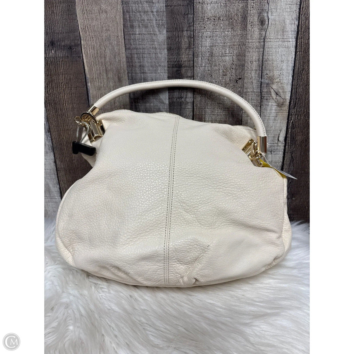Handbag Leather By Dkny, Size: Large