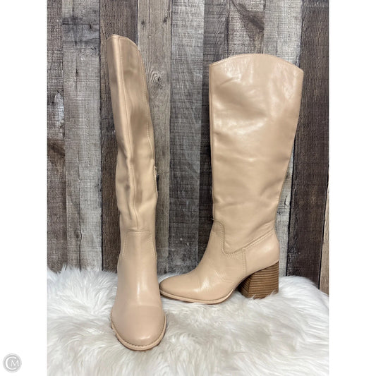 Boots Knee Heels By Vince Camuto In Beige, Size: 9
