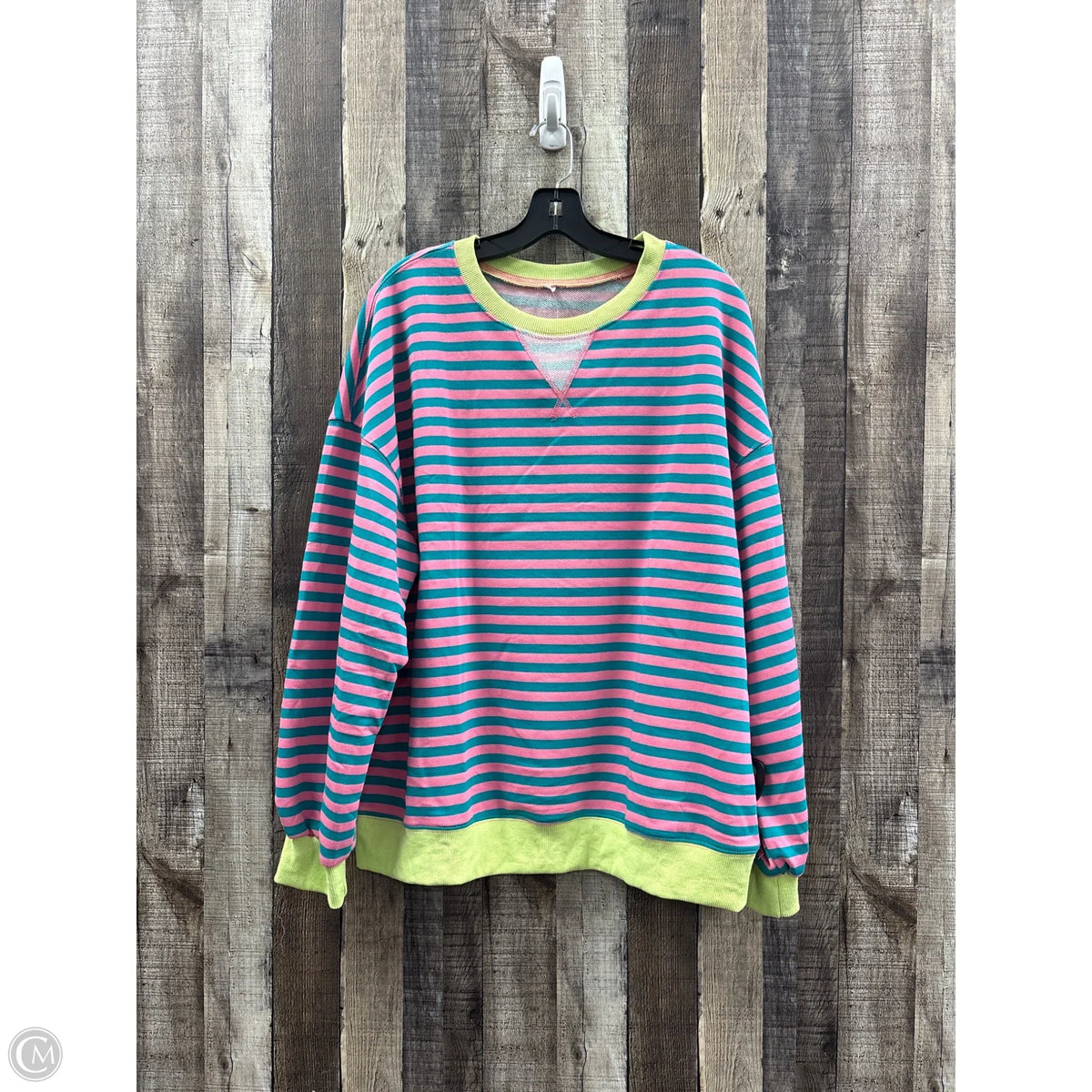 Sweatshirt Crewneck By Cme In Striped Pattern, Size: L