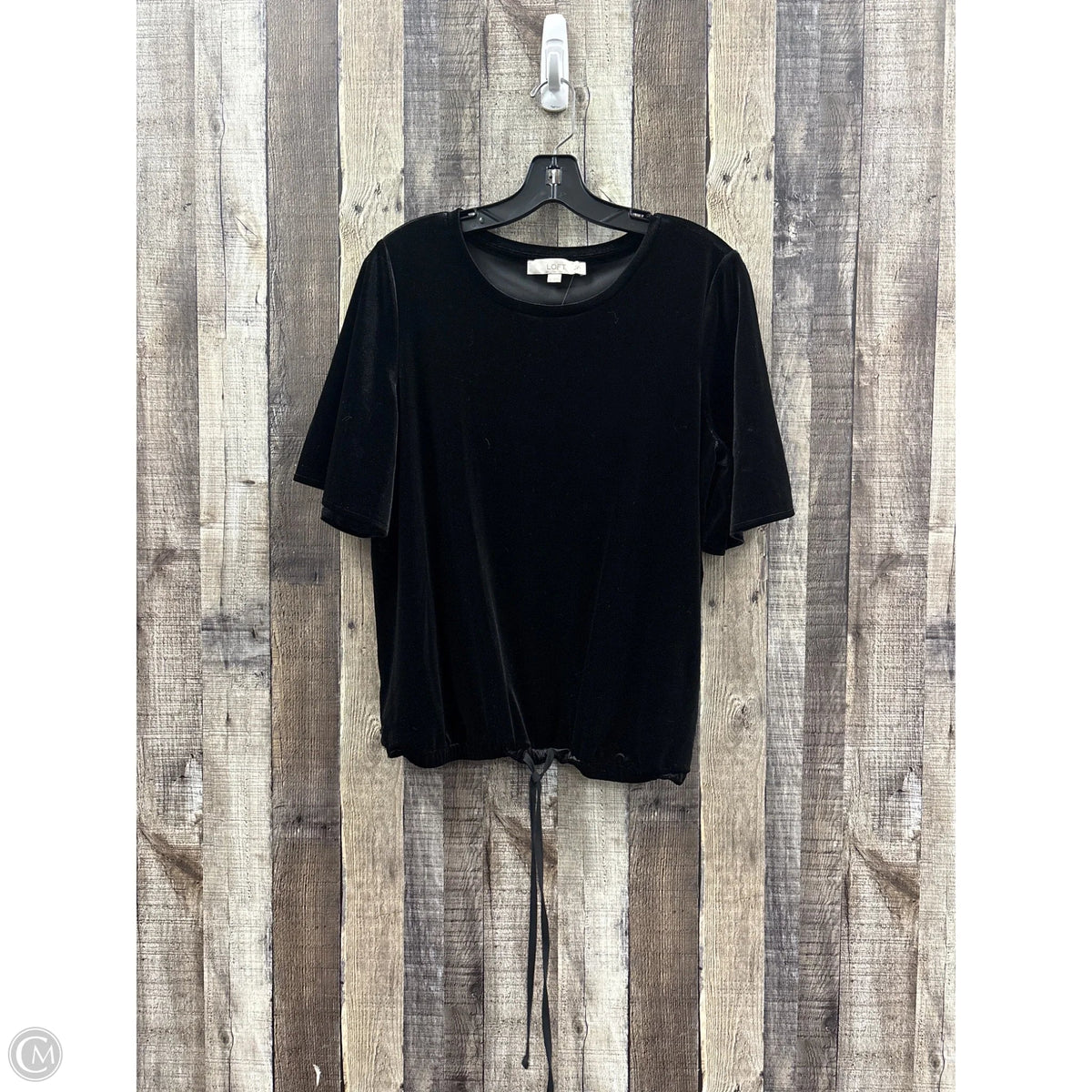 Top Short Sleeve By Loft In Black, Size: S