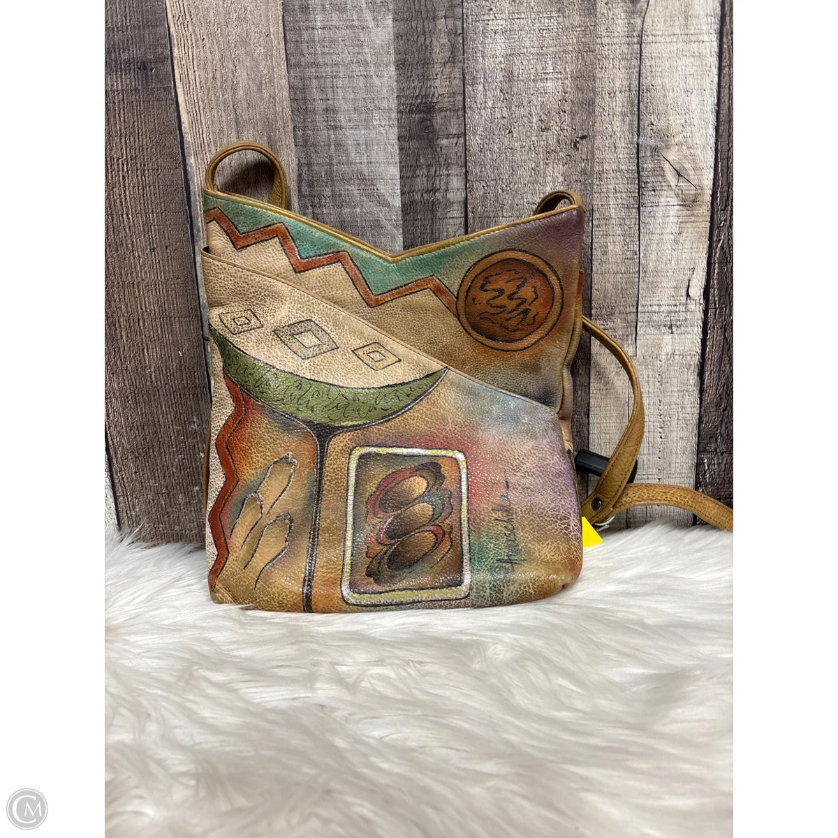 Crossbody Leather By Anuschka, Size: Large