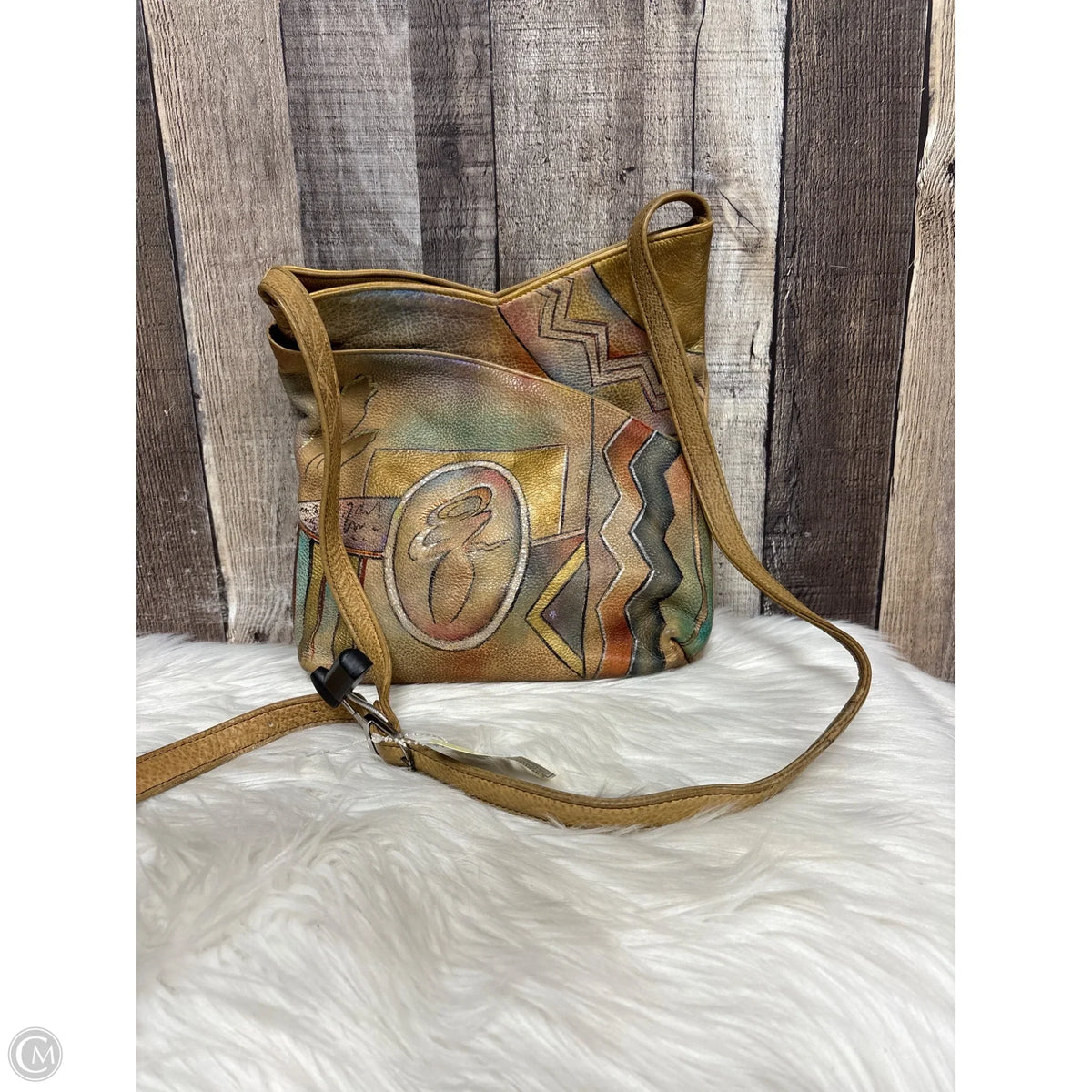 Crossbody Leather By Anuschka, Size: Large