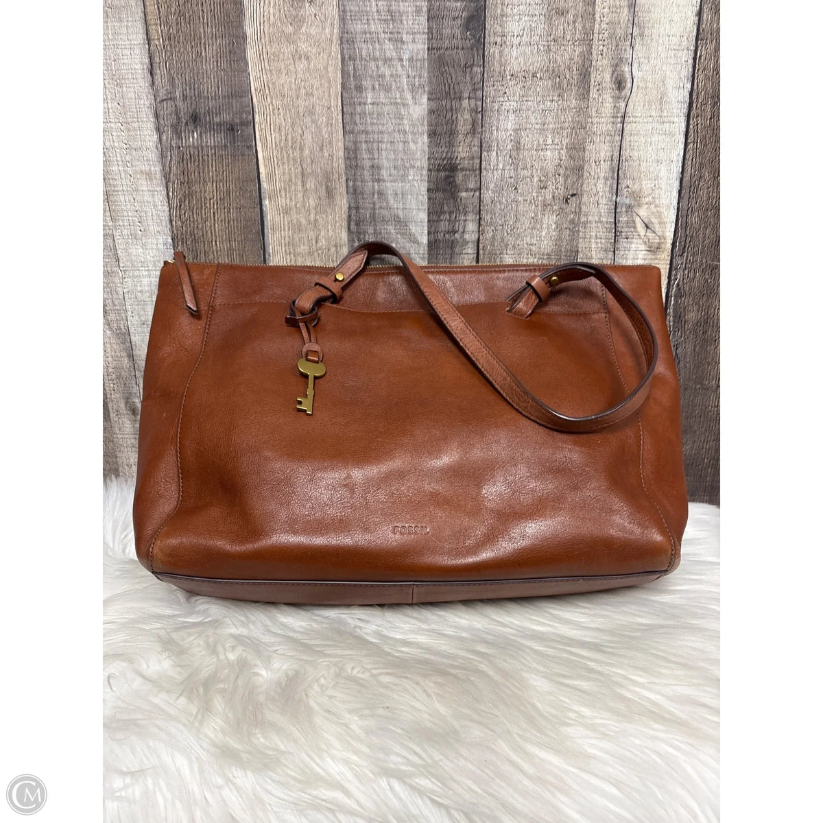 Tote Leather By Fossil, Size: Large