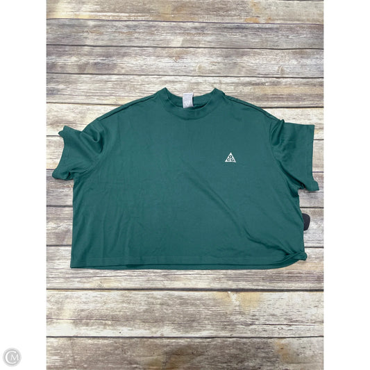 Athletic Top Short Sleeve By Nike In Green, Size: Xl