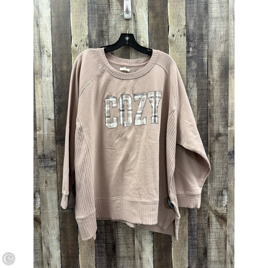 Sweatshirt Crewneck By Maurices In Tan, Size: 3x