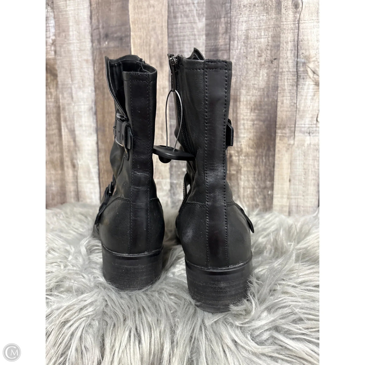 Boots Ankle Heels By Earth In Black, Size: 9.5