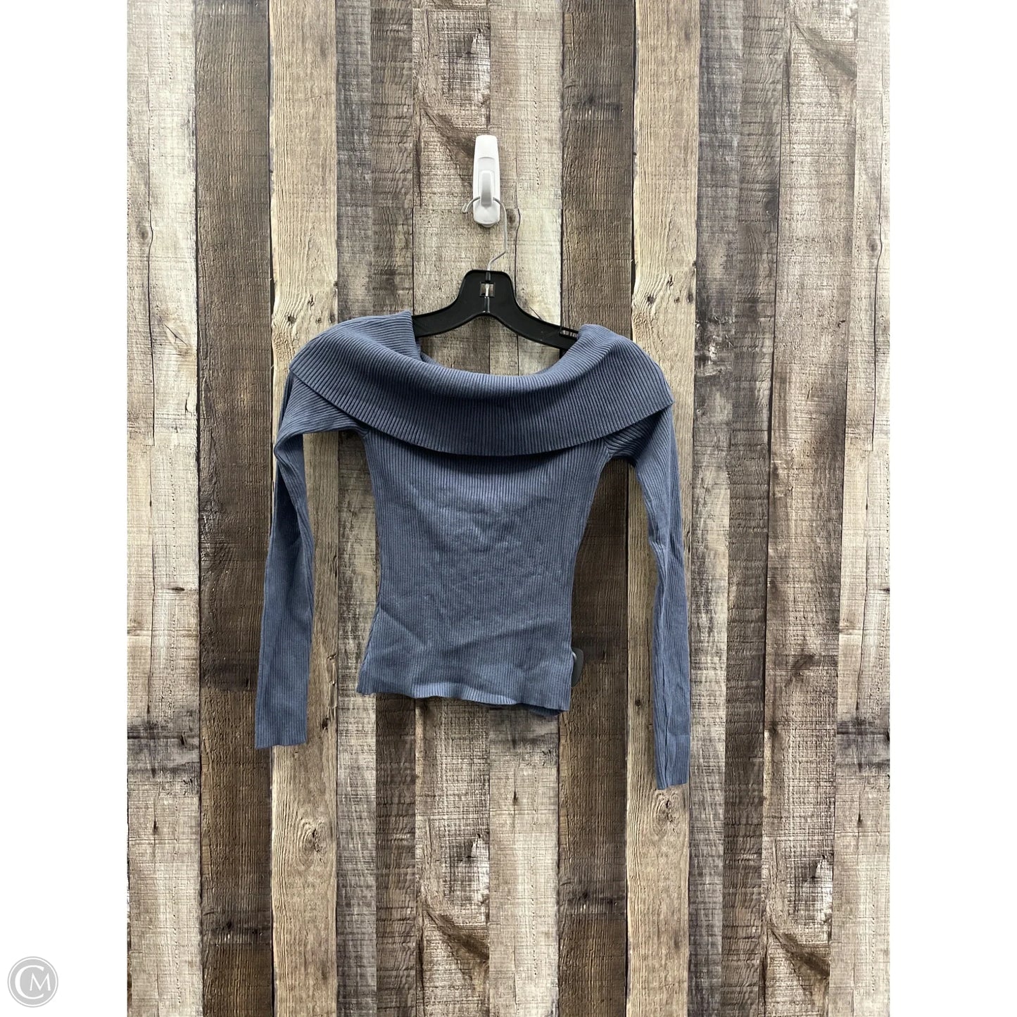 Top Long Sleeve Basic By Divided In Grey, Size: S