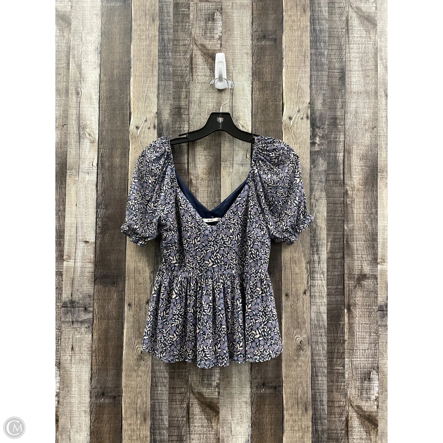 Top Short Sleeve By Mi Ami In Navy, Size: M