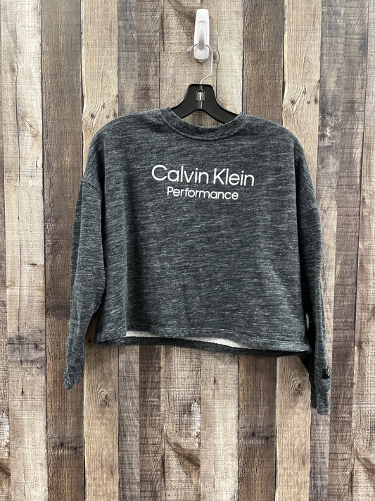 Athletic Sweatshirt Crewneck By Calvin Klein In Grey, Size: Xs