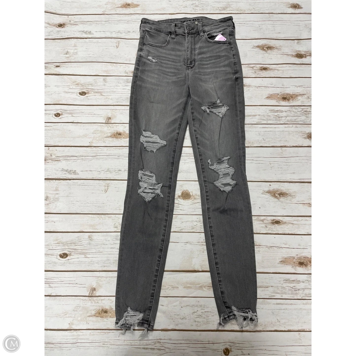 Jeans Skinny By American Eagle In Grey, Size: 8l