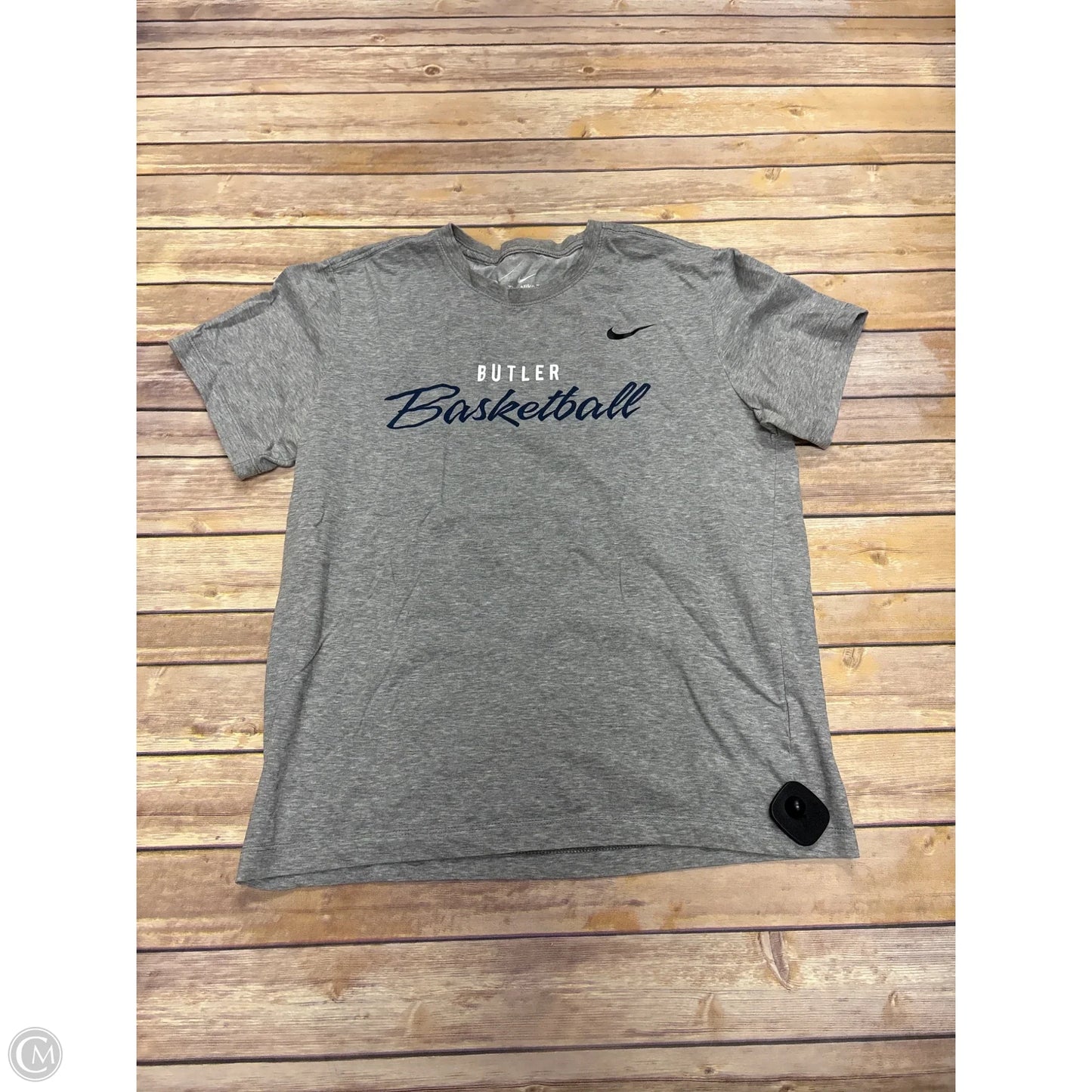 Athletic Top Short Sleeve By Nike Apparel In Grey, Size: M