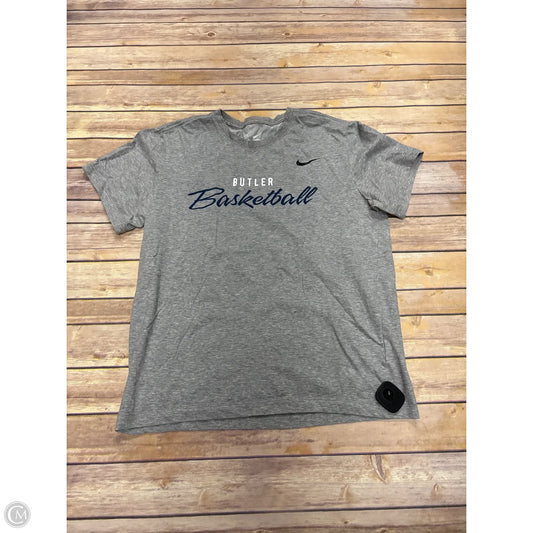 Athletic Top Short Sleeve By Nike Apparel In Grey, Size: M